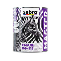  Емаль ZEBRA MASTER ПФ-115 УНІВЕРСАЛЬНА М90 чорний 2,6кг  