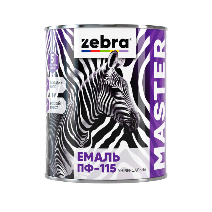  Емаль ZEBRA MASTER ПФ-115 УНІВЕРСАЛЬНА М90 чорний 2,6кг  