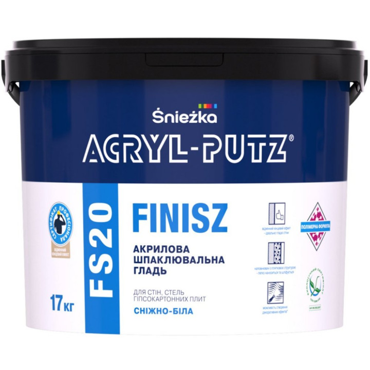 Шпаклівка фінішна готова Sniezka Acryl-Putz finish (17кг) ) 