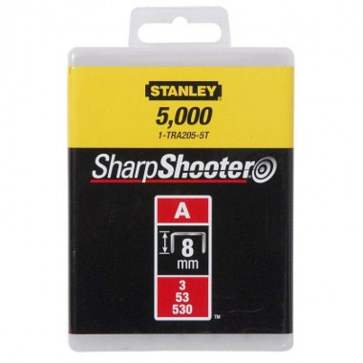  Скоби тип "А, 8 мм,  до степлера ручного STANLEY "Light Duty" (1000шт)1-TRA205T