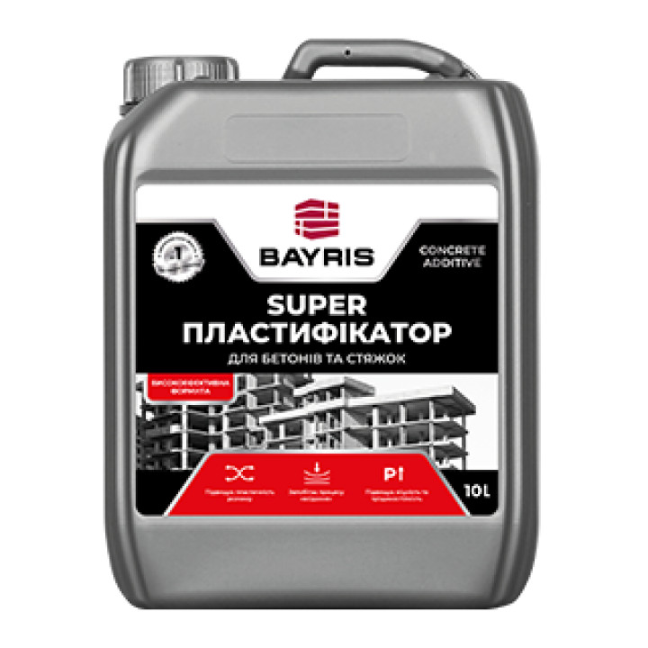  Пластифікатор для бетонів та стяжок Байріс SUPER  (10л)
