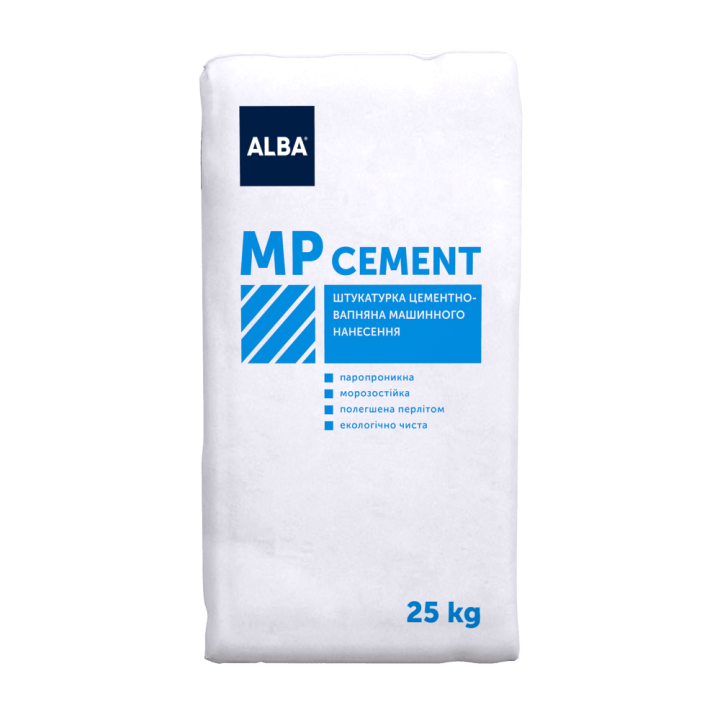 Штукатурка цементно-вапняна машинного нанесення Альба"MP CEMENT"  (25 кг)