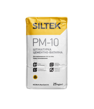 Штукатурка цементно-вапняна. Ручного та машинного нанесення SILTEK PM-10 сіра (25 кг) 