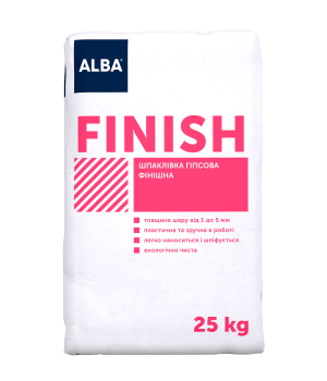 Шпаклівка гіпсова фінішна Альба "FINISH" (25 кг.)