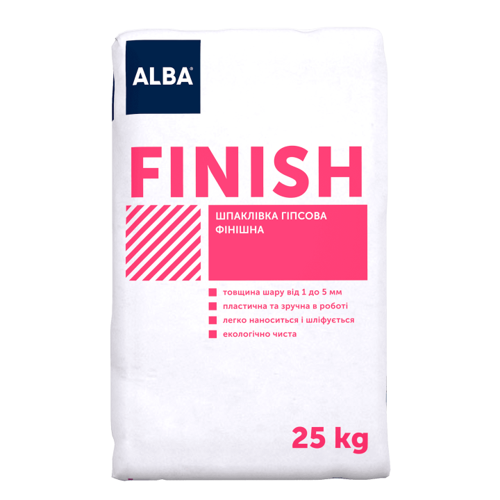 Шпаклівка гіпсова фінішна Альба "FINISH" (25 кг.)