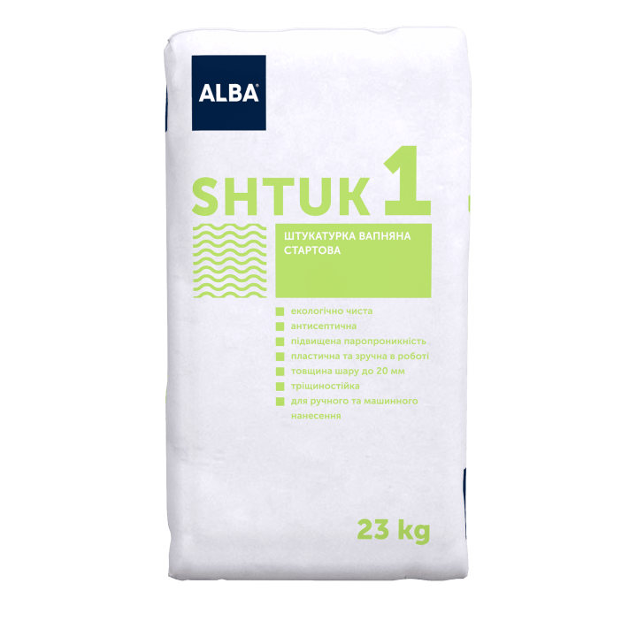 Штукатурка вапняна стартова Альба"SHTUK 1"  (23кг)