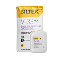 Еластична двокомпонентна гідроізоляційна суміш SILTEK V-33/E-33   А+В (18 кг+5л)