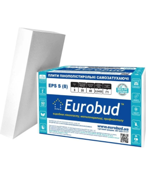 Пінопласт Євробуд EPS S (8) 1000х500х100 вага 8,3 кг(6арк/уп)