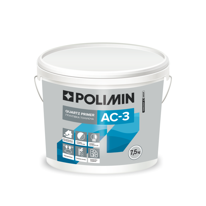 Грунт-фарба біла Полімін АС-3 (Polimin) (5л/7.5кг)