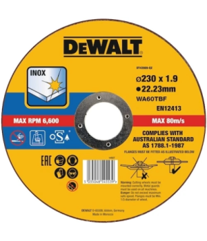 Круг відрізний  по металу DeWALT INOX   230х1,9х22,2 мм DT43909