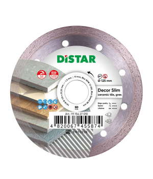 Круг алмазний відрізний Distar 1A1R 125x1,2/1,0x8x22.23 Decor Slim