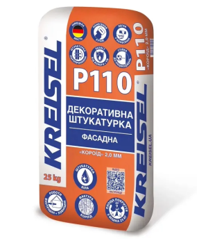 Декоративна фасадна штукатурка "Короїд"  2,0мм Kreisel (Крайзель) Р 110 (25 кг) біла