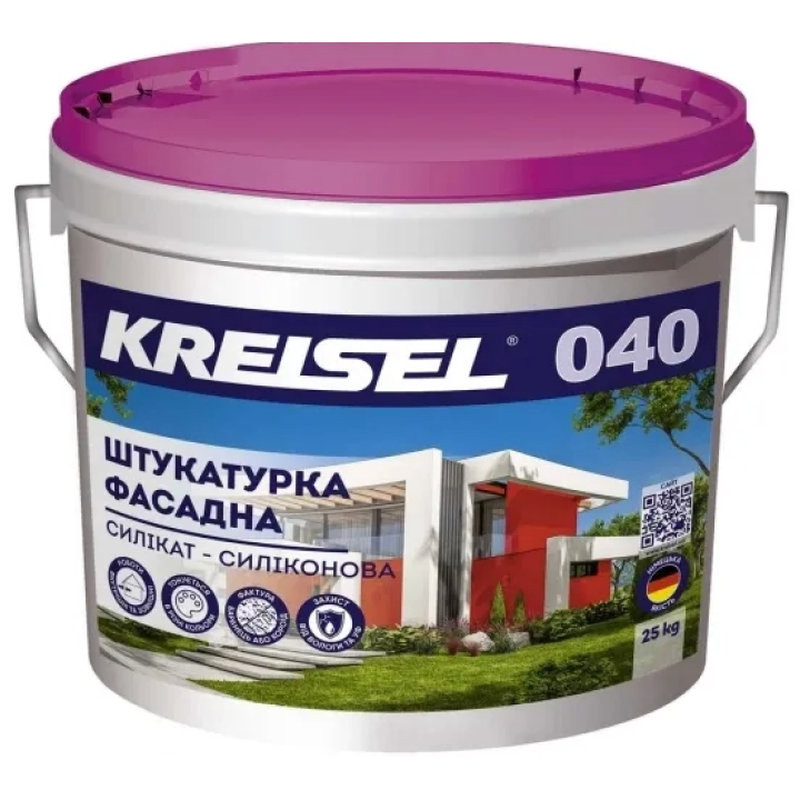 Штукатурка фасадна силікат-cиліконова Крайзель 040 База В "Баранець" 1,5 мм (відро 25 кг)