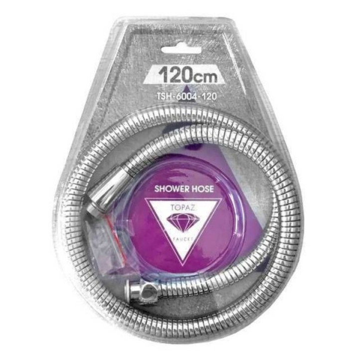 Шланг для душу TOPAZ TSH-6004-120 хром 120см посилений