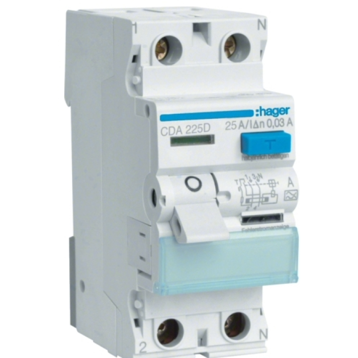 Дифреле Hager ПЗВ 2P  6kA  25A 30mA A