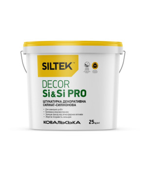 Штукатурка декоративна силікат-силіконова, камінцева SILTEK Decor Si & Si Pro 1,5 мм, база DА (25 кг) 