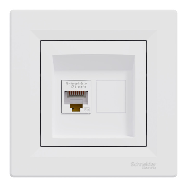 Розетка компютерна Schneider RJ-45 внутр. "ASFORA" біла