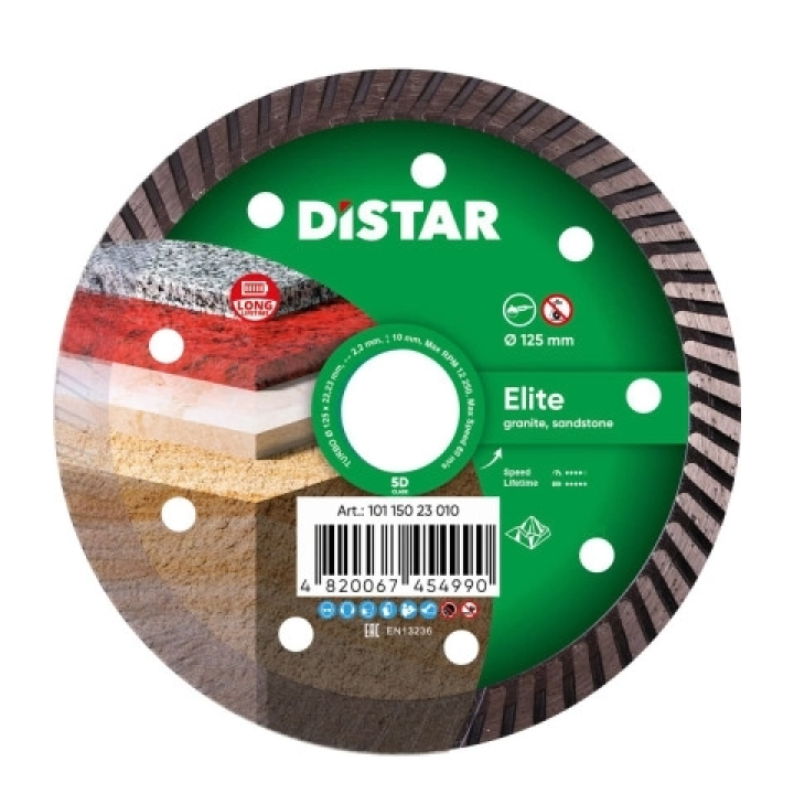 Круг алмазний відрізний Distar Turbo 125x2,2x10x22,23 Elite