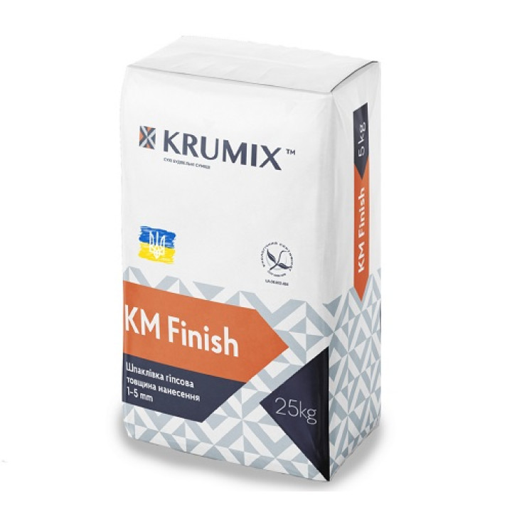 Шпаклівка гіпсова KRUMIX KM фініш (25кг)
