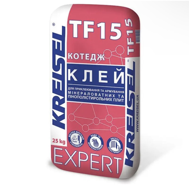 Клей для приклеювання та армування мінераловатних та пінополістиру Kreisel Expert TF15 (Крайзель 215) (25 кг)